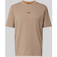BOSS Orange T-Shirt mit Label-Detail Modell 'TCHUP' in Beige, Größe S von Boss Orange
