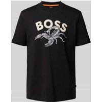 BOSS Orange T-Shirt mit Label-Motiv-Print Modell 'Bossfish' in Black, Größe M von Boss Orange