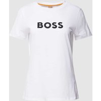 BOSS Orange T-Shirt mit Label-Print, Regular Fit und kurzen Ärmeln in Weiss, Größe L von Boss Orange