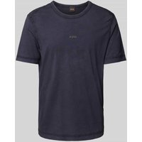 BOSS Orange T-Shirt mit Label-Print Modell 'Tokks' in Dunkelblau, Größe M von Boss Orange