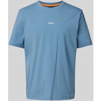 BOSS Orange T-Shirt mit Label-Print in Bleu, Größe S von Boss Orange