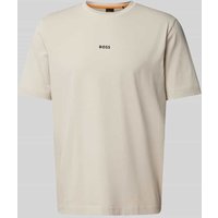 BOSS Orange T-Shirt mit Label-Print in Sand, Größe XXL von Boss Orange