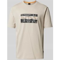 BOSS Orange T-Shirt mit Logo-Motiv-Print in Sand, Größe M von Boss Orange