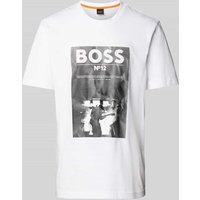 BOSS Orange T-Shirt mit Logo-Motiv-Print in Weiss, Größe L von Boss Orange