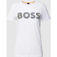 BOSS Orange T-Shirt mit Logo-Print in Weiss, Größe XL von Boss Orange