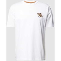 BOSS Orange T-Shirt mit Motiv-Print Modell 'Butterfly' in Weiss, Größe M von Boss Orange