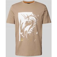 BOSS Orange T-Shirt mit Motiv-Print in Beige, Größe L von Boss Orange