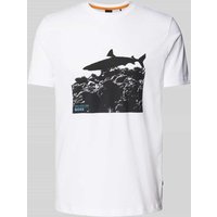 BOSS Orange T-Shirt mit Motiv-Print in Weiss, Größe XL von Boss Orange