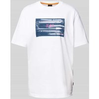 BOSS Orange T-Shirt mit Motiv- und Label-Print Modell 'Dune' in Weiss, Größe XXL von Boss Orange