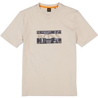 BOSS Orange Herren T-Shirt beige Baumwolle von Boss Orange