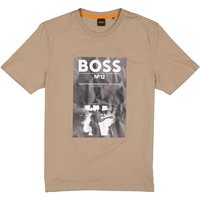 BOSS Orange Herren T-Shirt braun Baumwolle von Boss Orange