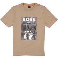 BOSS Orange Herren T-Shirt braun Baumwolle von Boss Orange