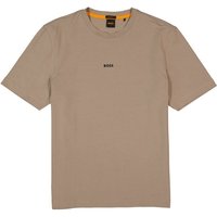 BOSS Orange Herren T-Shirt braun Baumwolle von Boss Orange