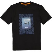 BOSS Orange Herren T-Shirt schwarz Baumwolle von Boss Orange