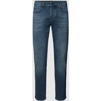 BOSS Orange Tapered Fit Jeans im Used-Look Modell 'Taber' in Jeansblau Melange, Größe 32/34 von Boss Orange