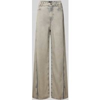 BOSS Orange Wide Leg Jeans aus Baumwoll-Lyocell-Mix Modell 'MARLENE' in Hellgrau, Größe 30/32 von Boss Orange