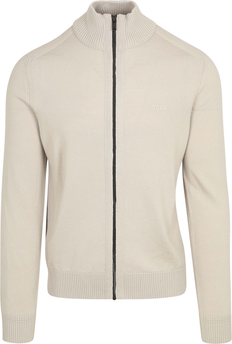 BOSS Avac Strickjacke Woolblend Greige - Größe M von Boss