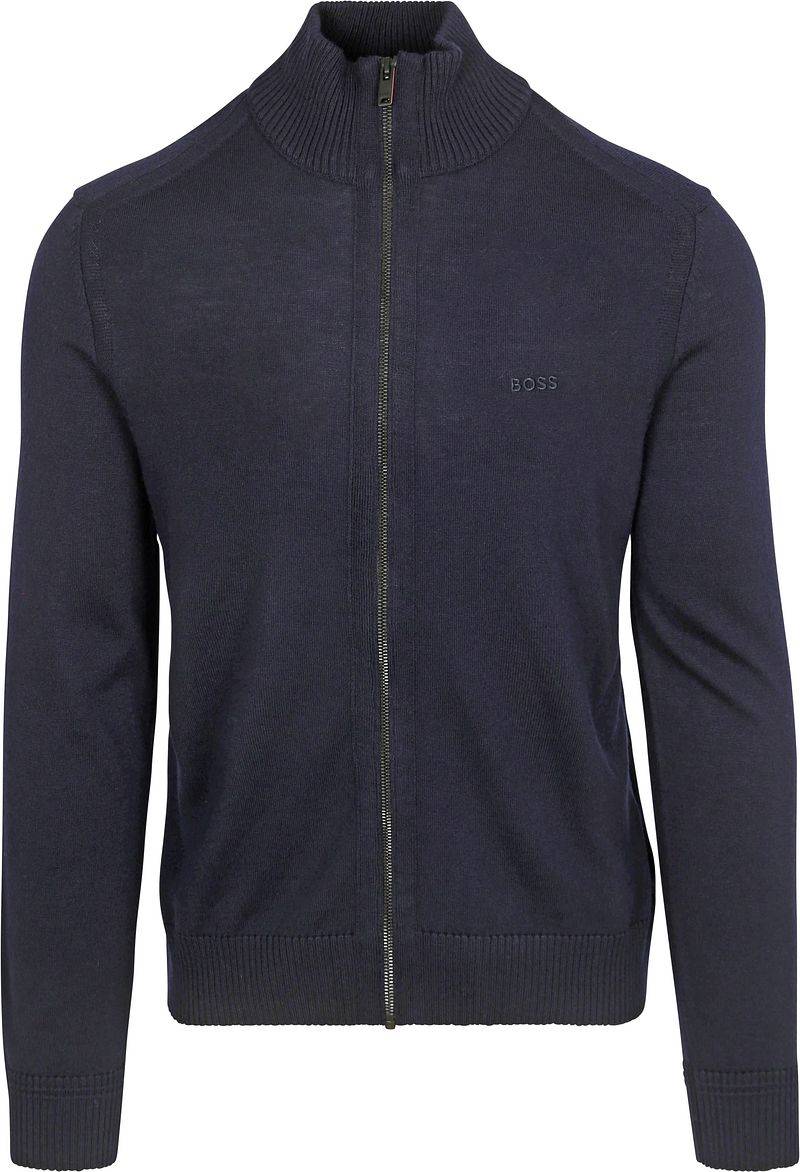 BOSS Avac Strickjacke Woolblend Navy - Größe M von Boss