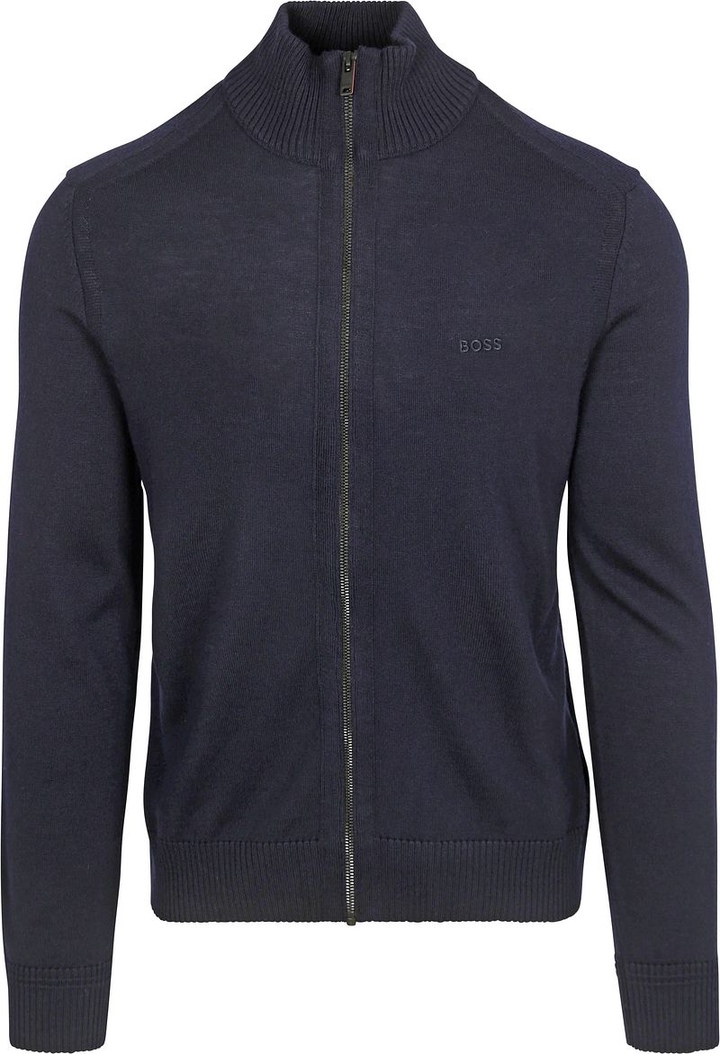 BOSS Avac Strickjacke Woolblend Navy - Größe XL von Boss