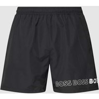 BOSS Badeshorts  mit Label-Druck Modell 'Dolphin' in Black, Größe L von Boss