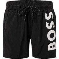 BOSS Herren Badeshorts schwarz Mikrofaser unifarben von Boss