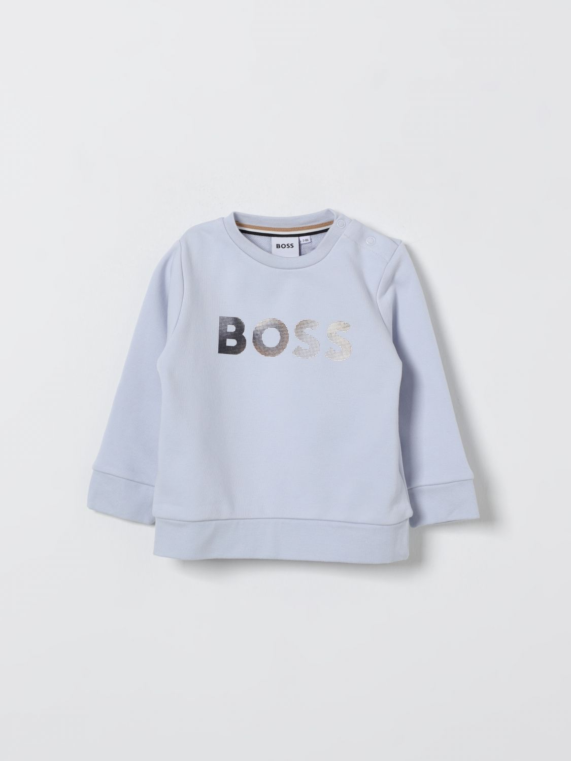 BOSS Baumwoll-Rundhalspullover mit Logo von Boss