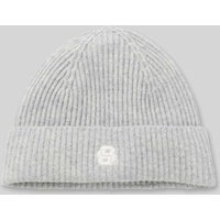 BOSS Beanie aus Woll-Kaschmir-Mix Modell 'LEAH' in Mittelgrau, Größe 1 von Boss