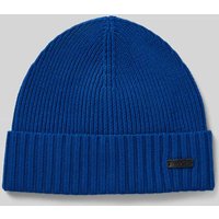 BOSS Beanie mit Label-Badge Modell 'Fati' in Royal, Größe 1 von Boss