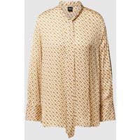 BOSS Black Women Blusenshirt aus Seide-Mix mit Allover-Muster Modell 'Bitoa' in Camel, Größe 34 von BOSS Black Women