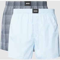 BOSS Boxershorts mit Logo-Patch im 2er-Pack in Bleu, Größe S von Boss