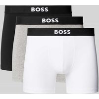 BOSS Boxershorts mit elastischem Logo-Bund im 3er-Pack Modell 'ONE' in Mittelgrau Melange, Größe L von Boss