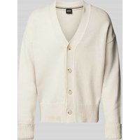BOSS Cardigan mit überschnittenen Schultern Modell 'Ballaco' in Offwhite, Größe XXL von Boss