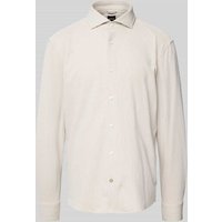 BOSS Casual Fit Business-Hemd mit Haifischkragen Modell 'Hal' in Beige, Größe 41 von Boss
