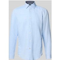 BOSS Casual Fit Businesshemd aus Leinen-Baumwoll-Mix in Hellblau, Größe 40 von Boss