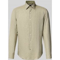 BOSS Casual Fit Businesshemd aus Leinen-Baumwoll-Mix in Lind, Größe 41 von Boss