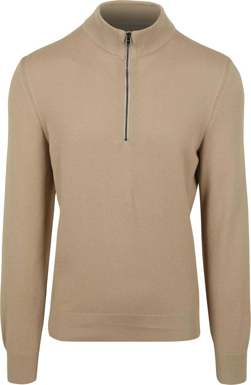 BOSS Ebrando-P Halfzip Pullover Beige - Größe M von Boss
