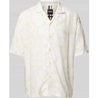 BOSS Freizeithemd mit Allover-Muster in Offwhite, Größe L von Boss