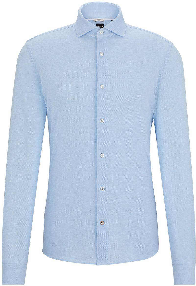 BOSS Hal Hemd Jersey Hellblau - Größe 40 von Boss