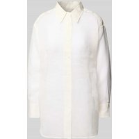 BOSS Loose Fit Hemdbluse aus Leinen-Seide-Mix Modell 'Baredana' in Weiss, Größe 32 von Boss