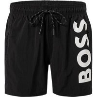 BOSS Herren Badeshorts schwarz Mikrofaser unifarben von Boss