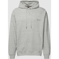 BOSS Hoodie mit Label-Stitching Modell 'Cozy' in Mittelgrau Melange, Größe M von Boss