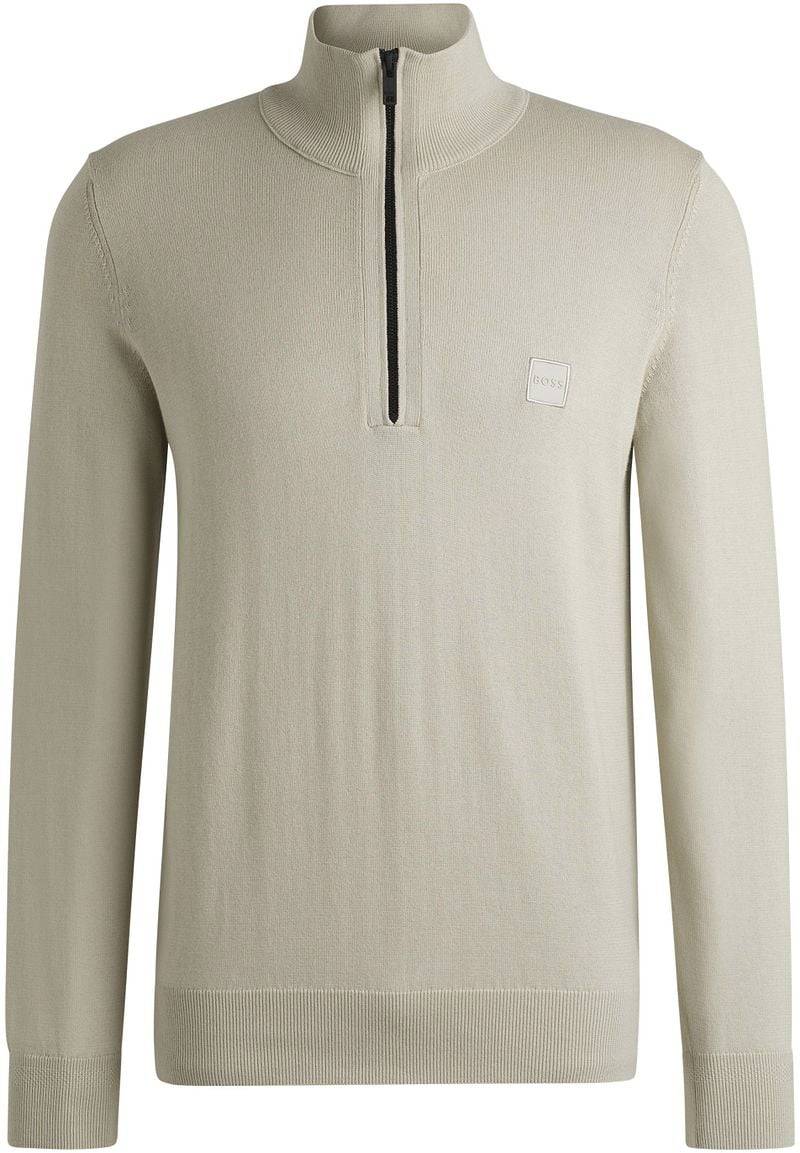 BOSS Kanobix Half Zip Pullover Ecru - Größe L von Boss