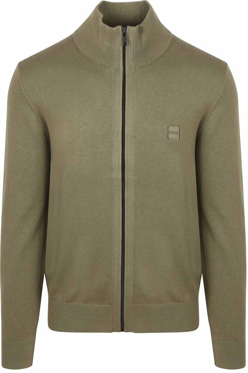 BOSS Kanozip Strickjacke Olivgrün - Größe XL von Boss