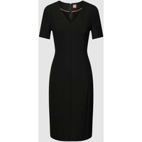 BOSS Black Women Knielanges Kleid mit Teilungsnähten Modell 'Damaisa' in Black, Größe 34 von BOSS Black Women