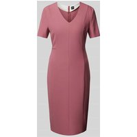 BOSS Knielanges Kleid mit V-Ausschnitt Modell 'Damaisa' in Altrosa, Größe 36 von Boss