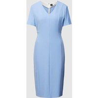 BOSS Knielanges Kleid mit V-Ausschnitt Modell 'Damaisa' in Hellblau, Größe 32 von Boss