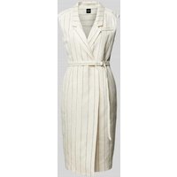BOSS Knielanges Leinenkleid in Wickel-Optik Modell 'Drupe' in Offwhite, Größe 42 von Boss