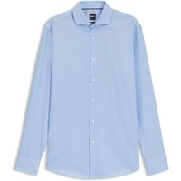 BOSS Knitterfreies Hemd mit Pepitamuster und extralangem Arm, Slim Fit in 38L von Boss