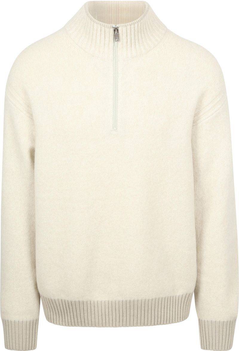 BOSS Kobear Half Zip Pullover Wool Blend Ecru  - Größe L von Boss
