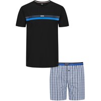 BOSS Kurzer Pyjama mit Logo-Print und karierten Shorts von Boss